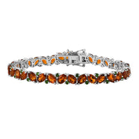 Premium Santa Ana Madeira Citrine, Chrome Diopside Art Deco Bracelet in Rhodium Over Sterling Silver (7.25 In) 16.00 ctw