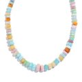Multi Opal Beaded 85.00 ctw Necklace 18 Inches in Stainless Steel - Sticky add to cart bar