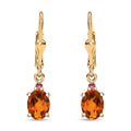 D'Joy Premium Santa Ana Madeira Citrine and Ouro Fino Rubellite 2.40 ctw Lever Back Earrings in 18K Vermeil Yellow Gold Over Sterling Silver - Sticky add to cart bar