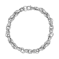 Eternal Link Bracelet in Platinum Over Sterling Silver (7.25 In) 9.65 Grams