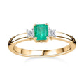 Luxoro Premium Boyaca Colombian Emerald and G-H I2 Diamond 0.60 ctw Ring in 10K Yellow Gold (Size 9.0) - Sticky add to cart bar
