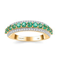 Luxoro AAA Boyaca Colombian Emerald and G-H I2 Diamond 1.10 ctw Ring in 14K Yellow Gold - Sticky add to cart bar