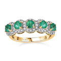 Luxoro AAA Boyaca Colombian Emerald and G-H I2 Diamond 1.50 ctw Ring in 14K Yellow Gold - Sticky add to cart bar