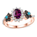 AAA Radiant Ember Garnet and Multi Gemstone Ring in 18K Vermeil Rose Gold Over Sterling Silver 1.60 ctw - Sticky add to cart bar