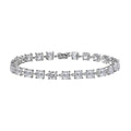 Asscher Cut Moissanite 13.85 ctw Link Bracelet in 10K White Gold (6.00 In) 4 Grams - Sticky add to cart bar