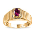 AAA Radiant Ember Garnet, Madagascar Yellow Sapphire Men's Ring in 18K Vermeil YG Over Sterling Silver (Size 10.0) 1.15 ctw - Sticky add to cart bar