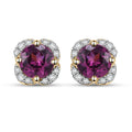 Luxoro AAA Radiant Ember Garnet and G-H I2 Diamond 1.27 ctw Earrings in 10K Yellow Gold - Sticky add to cart bar