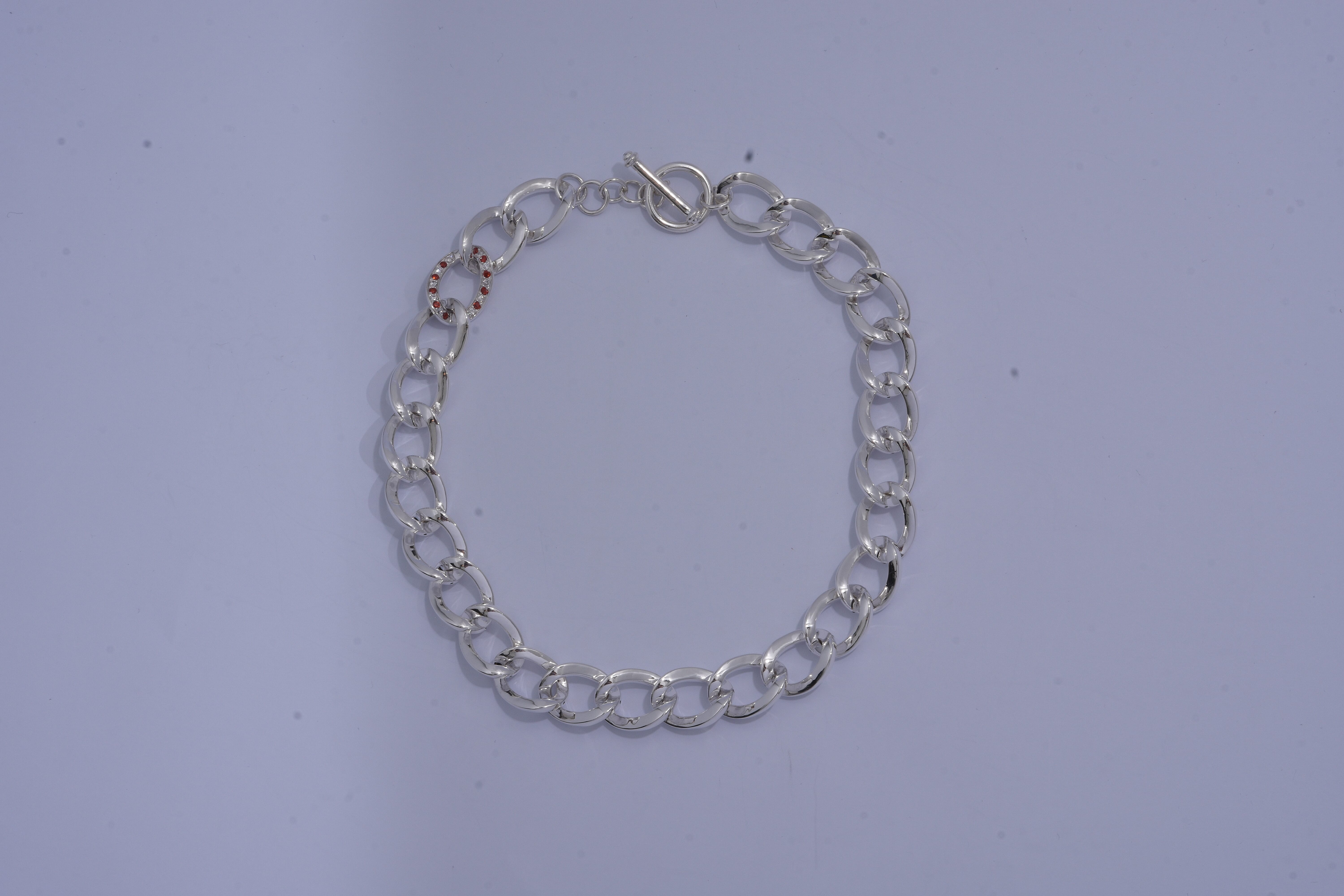 Simulated White and Red Diamond 0.60 ctw Necklace 20 Inches in Sterling Silver