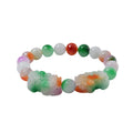 Multi Jade (D) 230.00 ctw Carved Pixiu and Beaded Stretch Bracelet - Sticky add to cart bar