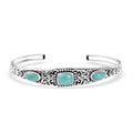 D'Joy Artisan Crafted Sleeping Beauty Turquoise 4.70 ctw Cuff Bracelet in Sterling Silver (7.25 In) - Sticky add to cart bar
