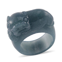 Natural Olmec Jadeite Carved Pixiu Band Ring (Size 10.0) 60.00 ctw
