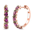 D'Joy AAA Radiant Ember Garnet and Tsavorite Garnet 3.10 ctw Petals Vine Earrings in 18K Vermeil Rose Gold Over Sterling Silver - Sticky add to cart bar