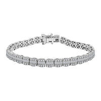 Diamond 4.00 ctw Tennis Bracelet in Rhodium Over Sterling Silver (7.25 In)