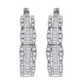 Diamond 1.00 ctw Hoop Earrings in Rhodium Over Sterling Silver - Sticky add to cart bar