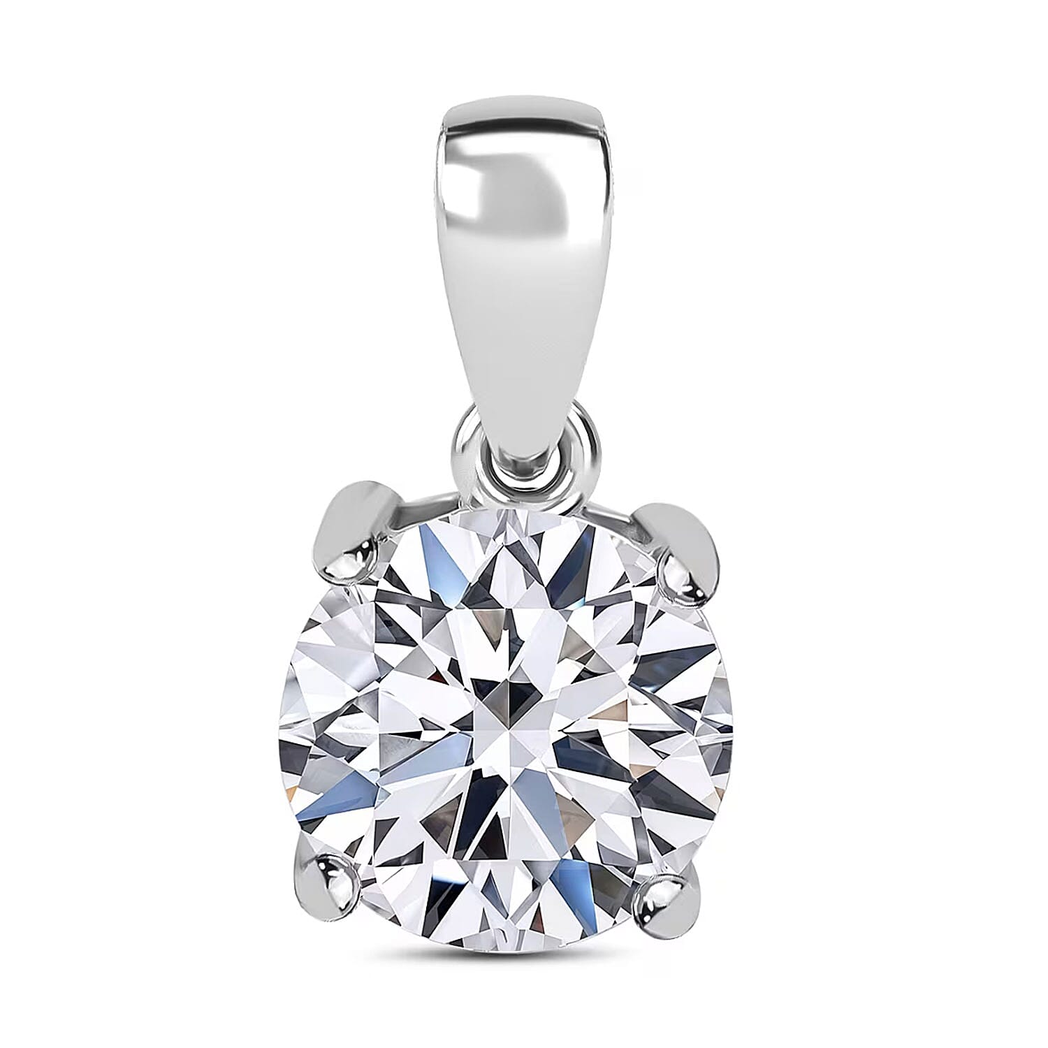 14K White Gold Luxuriant Lab Grown Diamond (G, VS) Pendant (Del. in 12-15 Days) 2.00 ctw