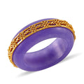 Green Jade Ruyi Knot Band Ring in 18K Vermeil YG Over Sterling Silver (Size 10.0) 26.50 ctw - Sticky add to cart bar