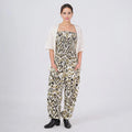 TAMSY Blue Tile Smocked Jumpsuit with Blue Kimono Set - One Size Fits Most - Sticky add to cart bar