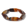 Agate 180.00 ctw Barrel and Beaded Stretch Bracelet (6.50-7.0In) - Sticky add to cart bar