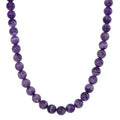 Bi-Color Amethyst 500.00 ctw Beaded Necklace in Stainless Steel 20 Inches - Sticky add to cart bar