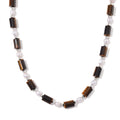 Doorbuster Yellow Tigers Eye, White Freshwater Pearl Beaded Necklace (18-20 Inches) in Silvertone 100.00 ctw - Sticky add to cart bar