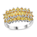 Doorbuster Yellow Sapphire Ring in Rhodium Over Sterling Silver (Size 10.0) 2.60 ctw - Sticky add to cart bar