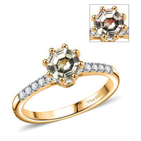 TLV AAA Turkizite, Multi Gemstone Ring in 18K Vermeil YG Over Sterling Silver (Size 10.0) 1.15 ctw