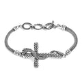 Bali Legacy Sterling Silver Tulang Naga Chain Dragon Cross Bracelet (6.50-8.0In) 12.40 Grams - Sticky add to cart bar