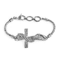 Bali Legacy Sterling Silver Tulang Naga Chain Dragon Cross Bracelet (6.50-8.0In) 12.40 Grams - Sticky add to cart bar