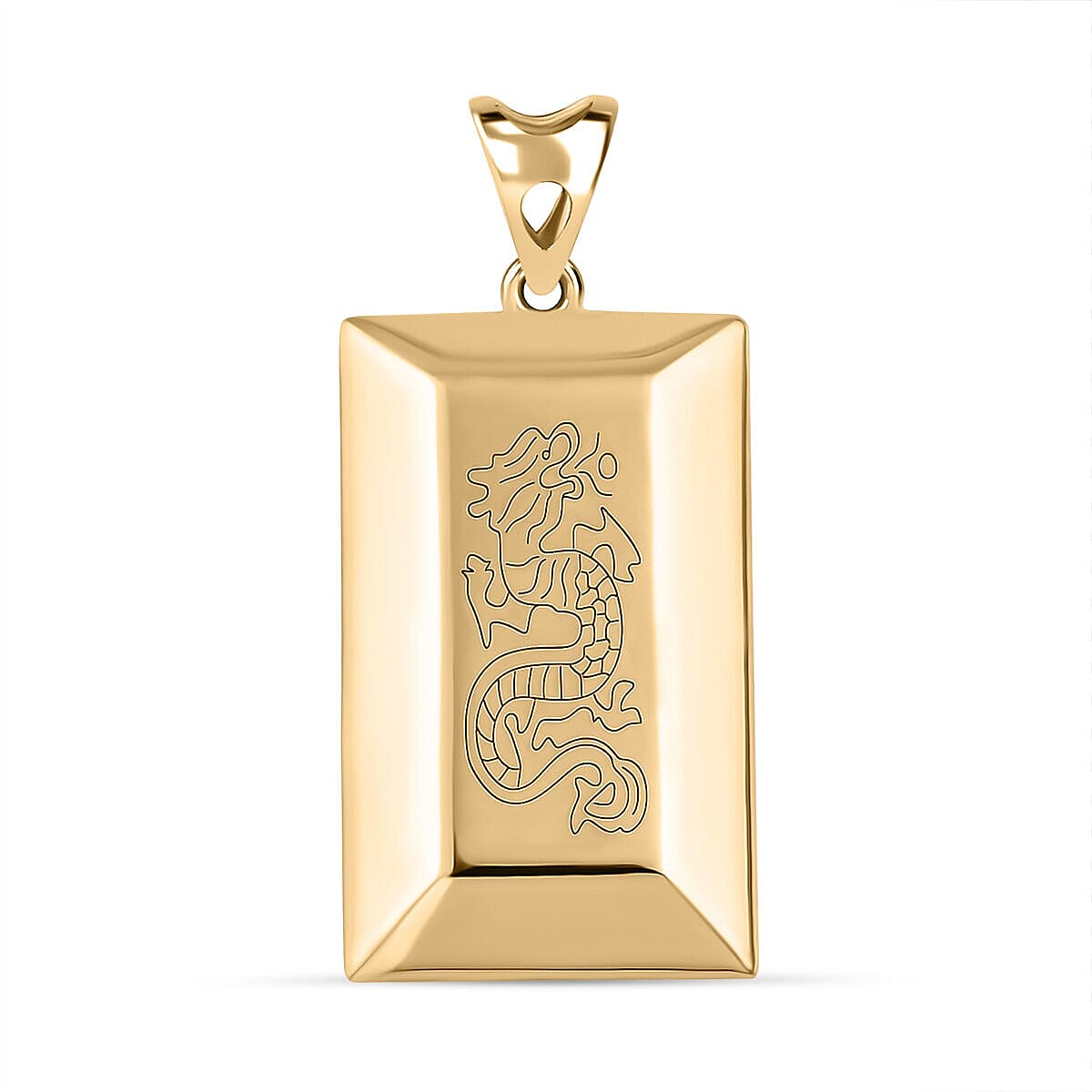 Iliana Dragon Bar Pendant in 18K Yellow Gold 1.30 Grams