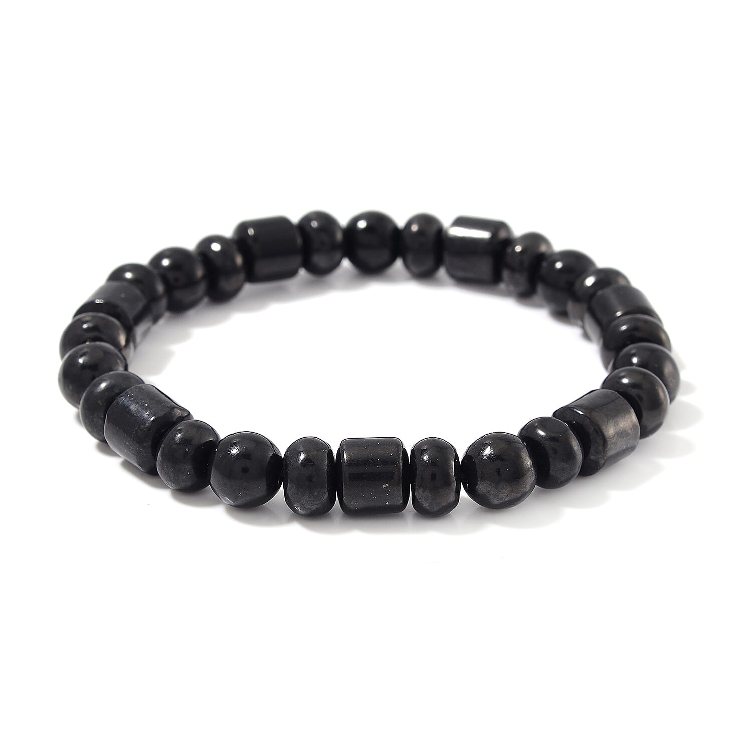 Shungite 90.00 ctw Roundel Stretch Bracelet