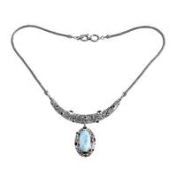 TLV Bali Legacy Larimar, Multi Gemstone Tulang Naga Necklace (20 Inches) Sterling Silver 14.25 ctw