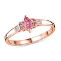 Mahenge Spinel, Diamond Ring in 18K Vermeil RG Over Sterling Silver (Size 10.0) 0.35 ctw - Sticky add to cart bar