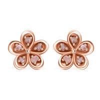 D'Joy Uncut Natural Pink Diamond 0.10 ctw Earrings in 18K Vermeil Rose Gold Over Sterling Silver