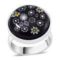 Multi Color Murano Style Ring in Stainless Steel (Size 10.0) - Sticky add to cart bar