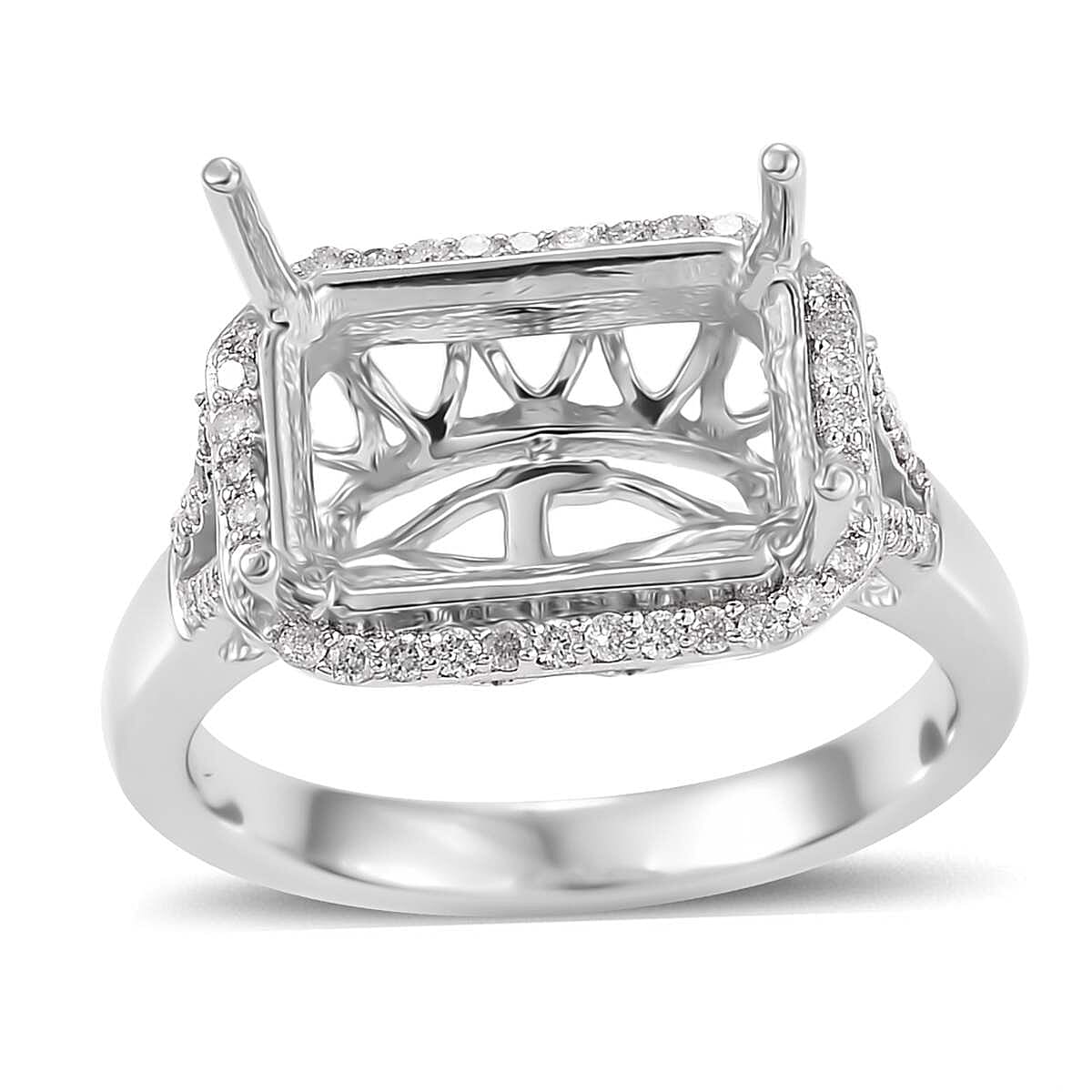 Luxoro 10K White Gold White Diamond (I3) Solitaire Ring (Size 7.0) 0.30 ctw