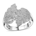 Karis White Diamond Accent Leaf Bypass Ring in Platinum Bond (Size 5) - Sticky add to cart bar