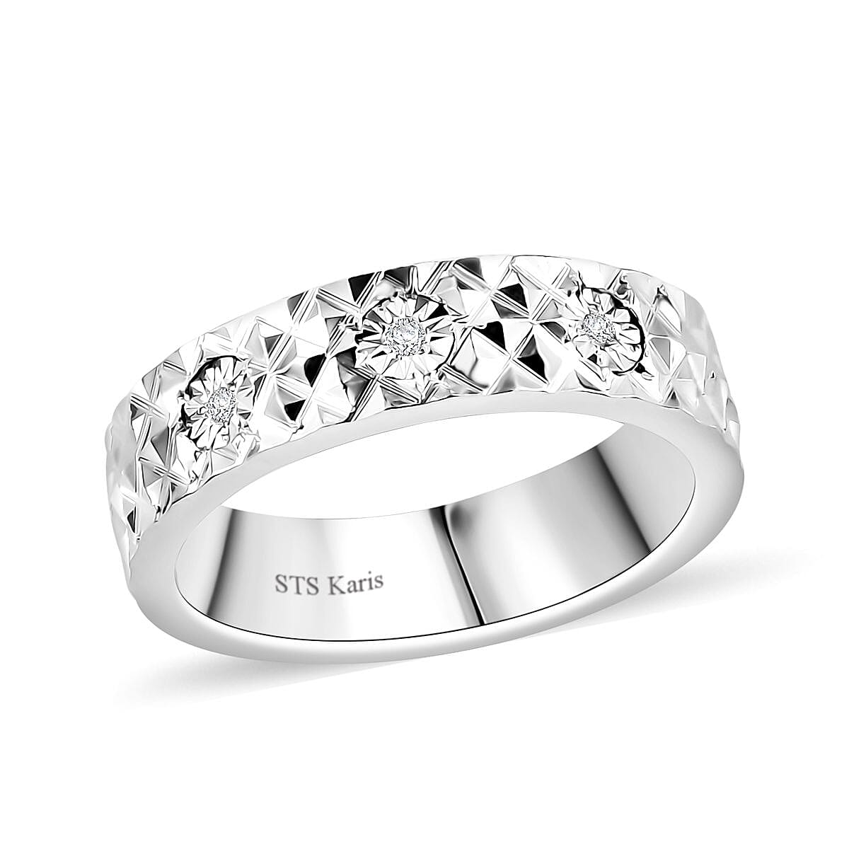 Karis White Diamond Accent Trinity Band Ring