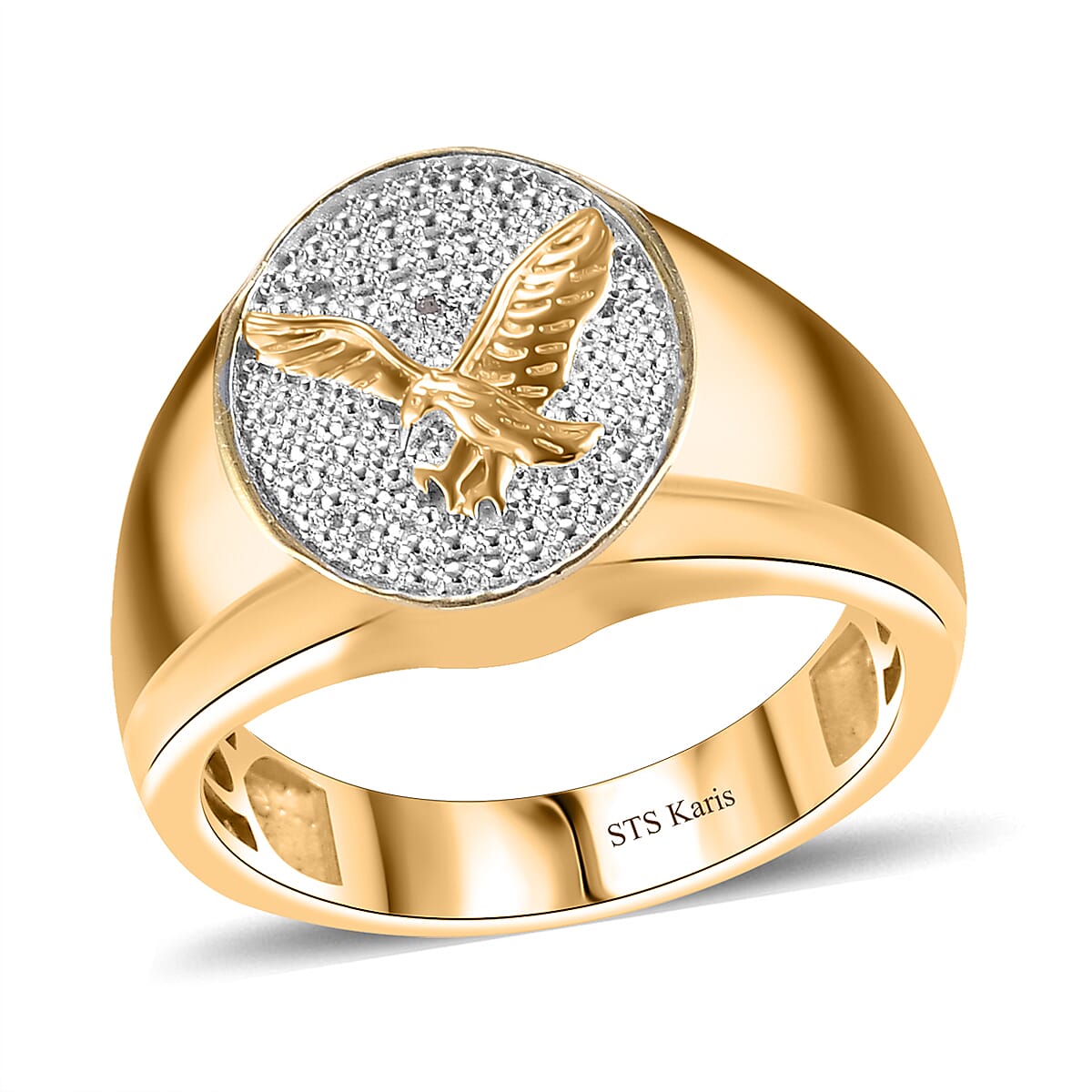 White Diamond  Fancy Ring Pure Yellow Brass  0.01 ctw