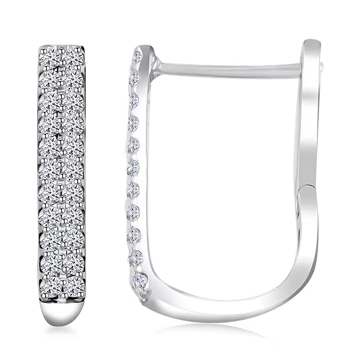 Luxuriant Lab Grown Diamond G SI 1.30 ctw Latch Back Earrings in Sterling Silver
