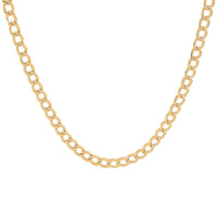 3.5mm Curb Chain Necklace in 14K Yellow Gold 24 Inches 5.30 Grams