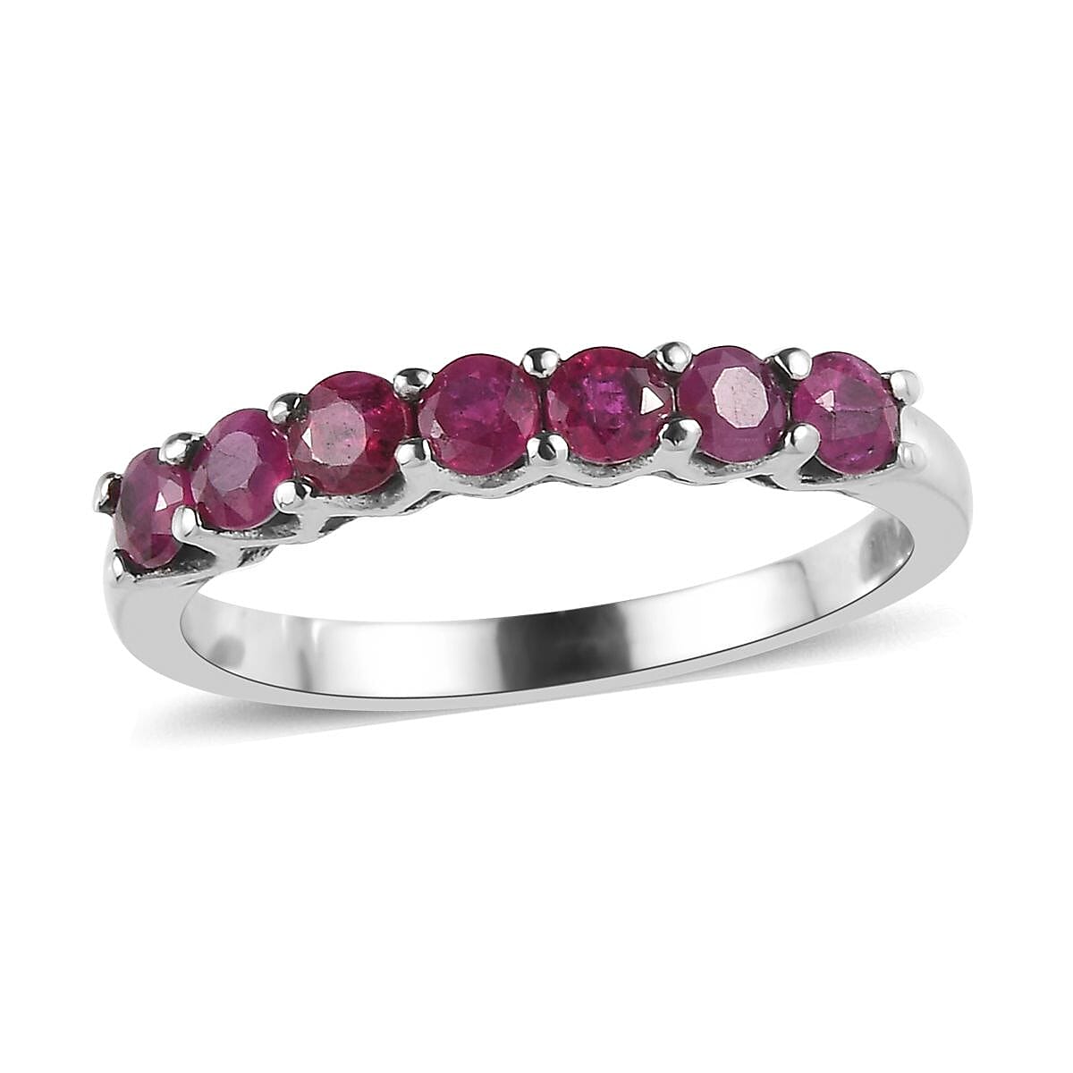 Doorbuster Ruby Ring in Stainless Steel (Size 8.0) 1.00 ctw