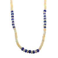 AAA Tanzanite and Ethiopian Welo Opal 50.00 ctw Necklace in Rhodium Over Sterling Silver 18 Inches