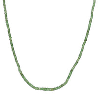 Tsavorite Garnet Beaded 30 ctw Necklace 18 Inches in Rhodium Over Sterling Silver
