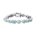 Epic Deal Natural Green Larimar Starfish Bracelet in Rhodium Over Sterling Silver (7.25 In) 27.10 ctw - Sticky add to cart bar
