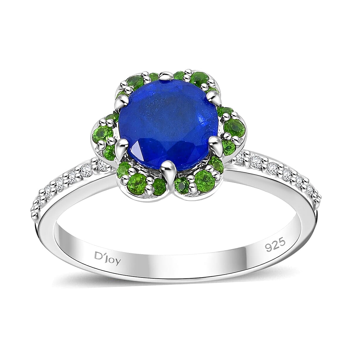 Tanzanian Blue Spinel (DF), Multi Gemstone Ring in Rhodium Over Sterling Silver (Size 10.0) 2.25 ctw