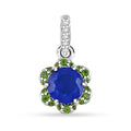 Tanzanian Blue Spinel (DF) and Multi Gemstone 2.15 ctw Ocean Garden Pendant without Chain in Rhodium Over Sterling Silver - Sticky add to cart bar