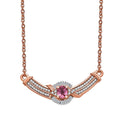 D'Joy Mahenge Spinel and White Diamond 0.60 ctw Celebrity Necklace in 18K Vermeil Rose Gold Over Sterling Silver 18-20 Inches - Sticky add to cart bar