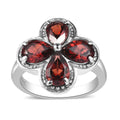 Mozambique Garnet Floral Ring in Stainless Steel (Size 10.0) 3.25 ctw - Sticky add to cart bar