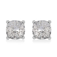 J Francis Embellished with Aurora Borealis Crystal by Swarovski Stud Earrings in Rhodium Over Sterling Silver