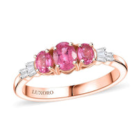 Luxoro 10K Rose Gold Premium Mahenge Spinel, Diamond (G-H, I2) Ring (Size 10.0) 0.90 ctw